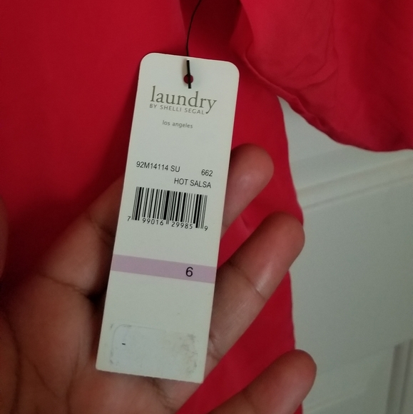 NWT Redish Orange Chiffon dress - Picture 2 of 7